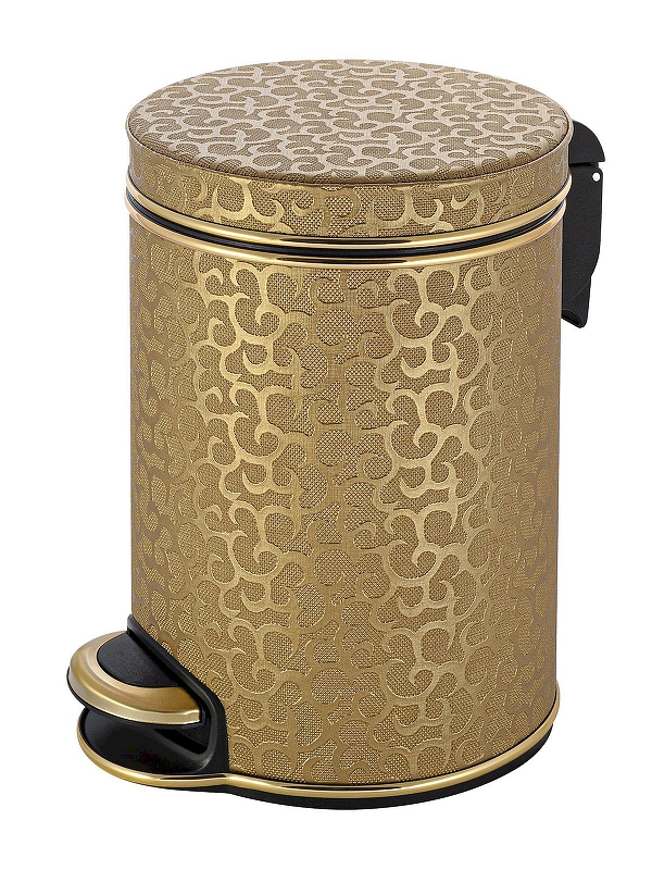 Ведро для мусора Geralis V-FGG-B Flower цвет Золото, кант Золото, 5 л