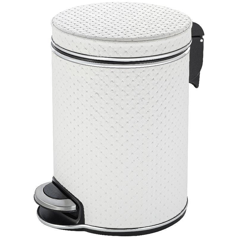 Ведро для мусора Geralis V-PWH-B Punto Белое, кант Хром, 5 л