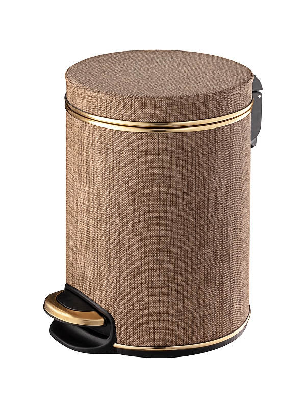 Ведро для мусора Geralis V-BLG-B Вamboo Bieg цвет Темно-бежевый, кант Золото, 5 л
