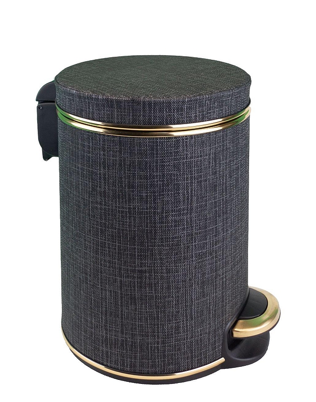 Ведро для мусора Geralis V-BBG-B V-Вamboo Gray цвет Темно-серый, кант Золото, 5 л