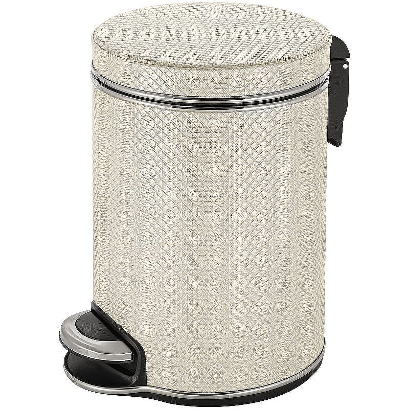 Ведро для мусора Geralis V-RWH-B Ромб Белое, кант Хром, 5 л