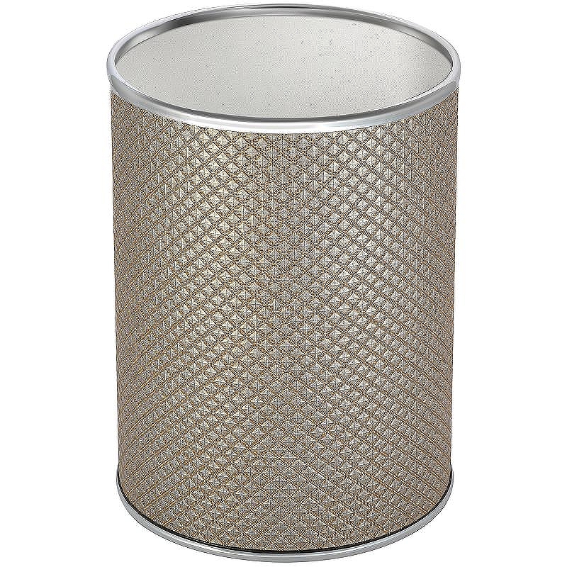 Ведро для мусора Geralis M-RBH-B Ромб Бежевое темное, кант Хром, 3 л