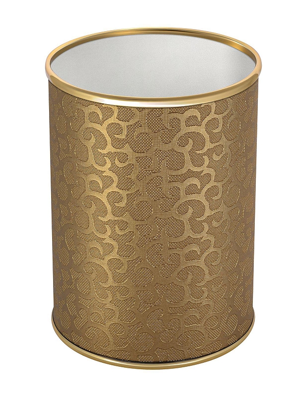 Ведро для мусора Geralis M-FGG-B Flower цвет Золото, кант Золото, 3 л