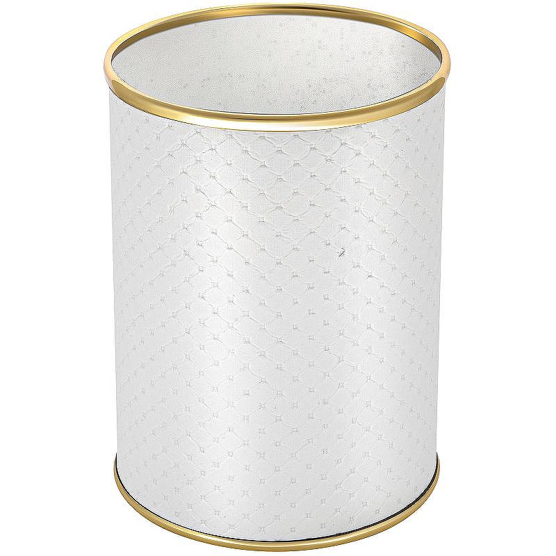 Ведро для мусора Geralis M-PWG-B Punto Белое, кант Золото, 3 л