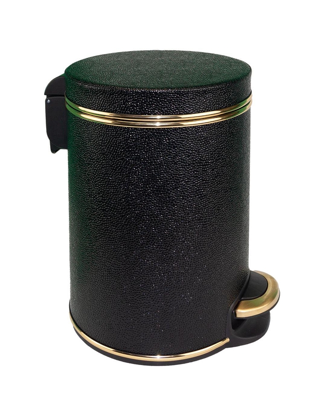 Ведро для мусора Geralis V-KHBG-B цвет Черный, кант Золото, 5 л
