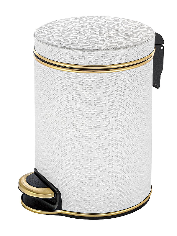 Ведро для мусора Geralis V-FWG-B Flower цвет Белый, кант Золото, 5 л
