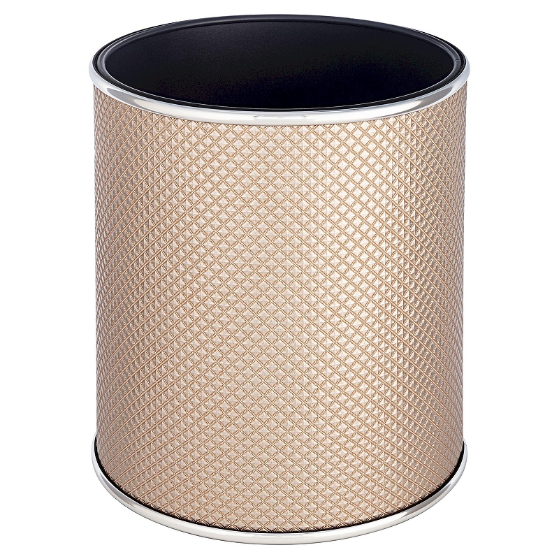 Ведро для мусора Geralis M-RBH1-S Ромб цвет Золото, кант Хром, 6 л