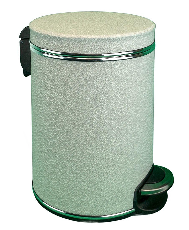 Ведро для мусора Geralis V-KHWH-B цвет Белый, кант Хром, 5 л