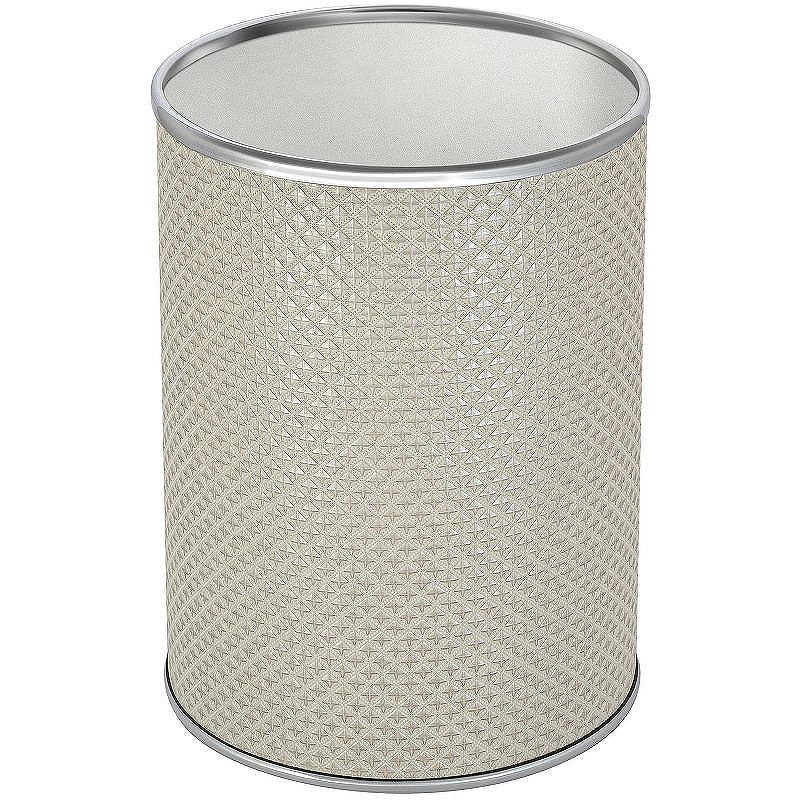 Ведро для мусора Geralis M-RWH-B Ромб Белое, кант Хром, 3 л