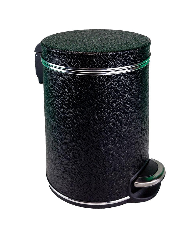 Ведро для мусора Geralis V-KHBH-B цвет Черный, кант Хром, 5 л