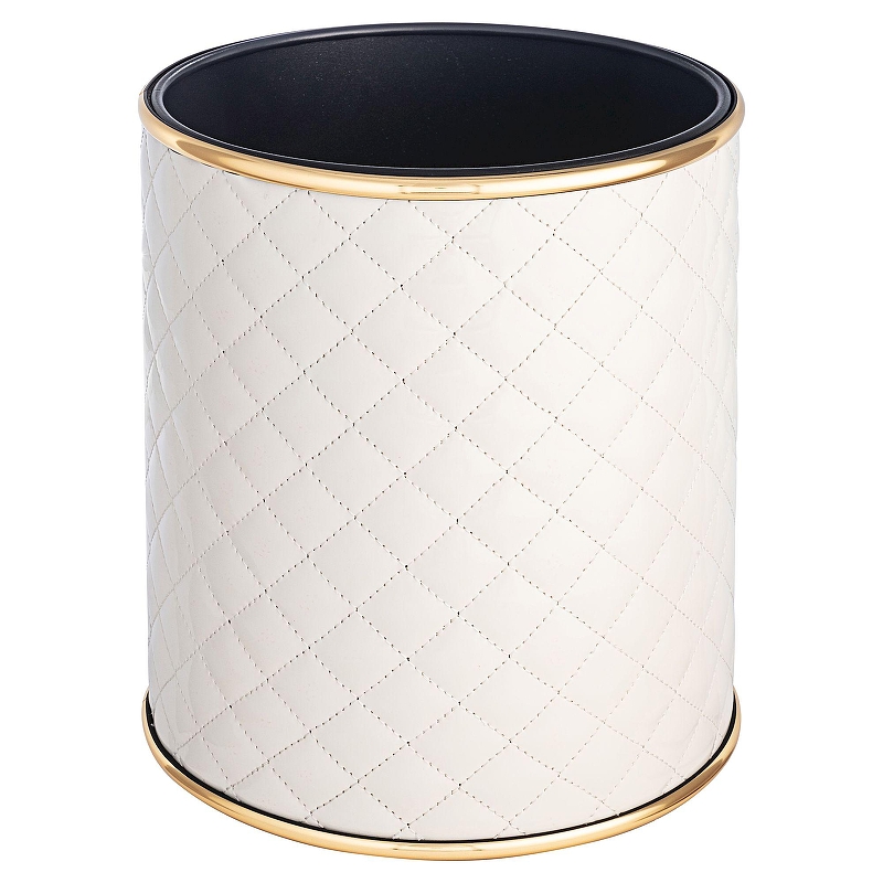 Ведро для мусора Geralis M-SWG1-S Ромб цвет Белый, кант Золото, 6 л