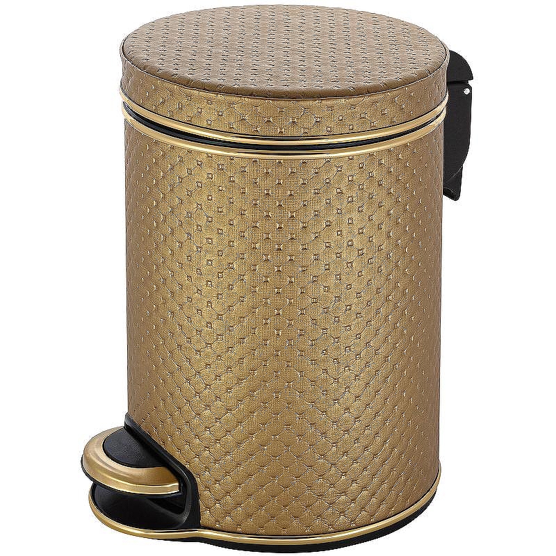 Ведро для мусора Geralis V-PGG-B Punto Золото, кант Золото, 5 л